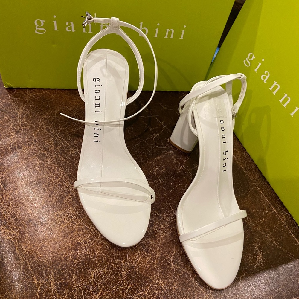 Gianni Bini Kenzie Patent Ankle Strap Strappy Block Heels